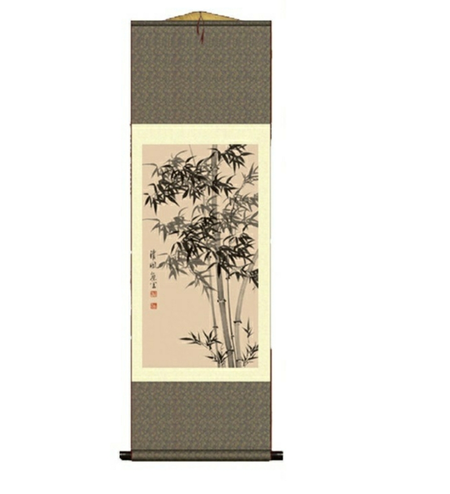 NWT Grace Art Asian Bamboo Wall Scroll, 36" x 12"